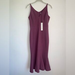 Dress the Population Isabelle Midi Mermaid Dress Small Orchid/ Dark Mauve